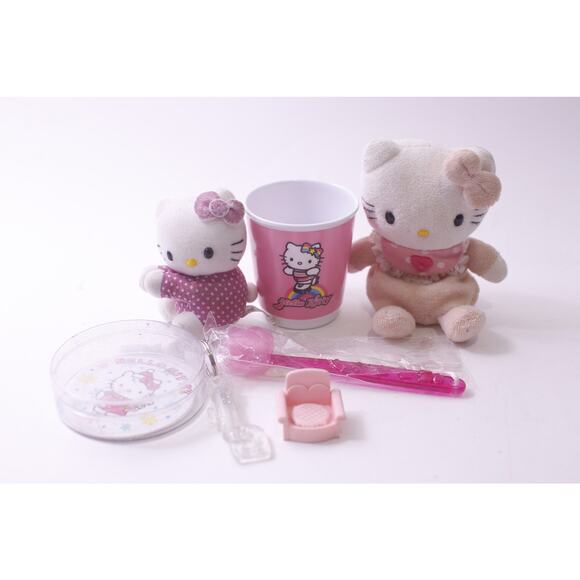 1990s, Hello Kitty Lot, Beanbag, Clips, Toothbrush, Cup, Sanrio Small, PVC Figur - Picture 1 of 2